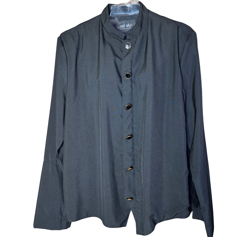 Neil Allyn Uniform Blouse Cardigan with Zip Front &‎ Button Overlay Size Large